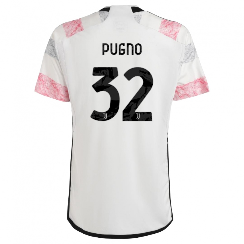 Męski Diego Pugno #32 Biały Różowy Wyjazdowa Koszulka 2023/24 Koszulki Klubowe
