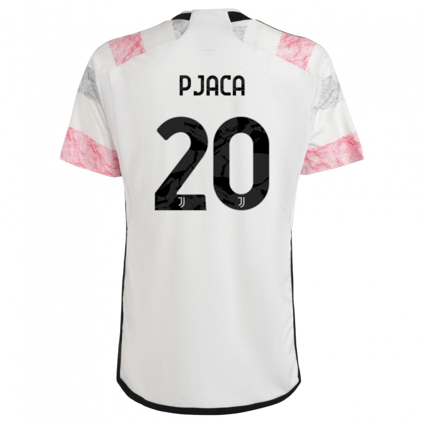 Męski Marko Pjaca #20 Biały Różowy Wyjazdowa Koszulka 2023/24 Koszulki Klubowe
