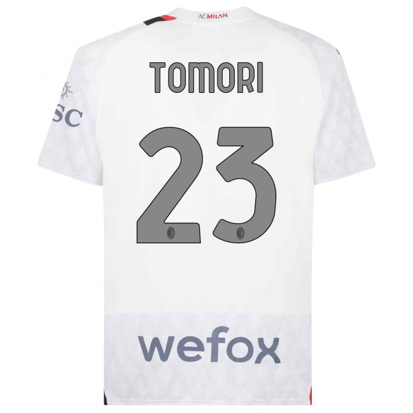 Męski Fikayo Tomori #23 Biały Wyjazdowa Koszulka 2023/24 Koszulki Klubowe