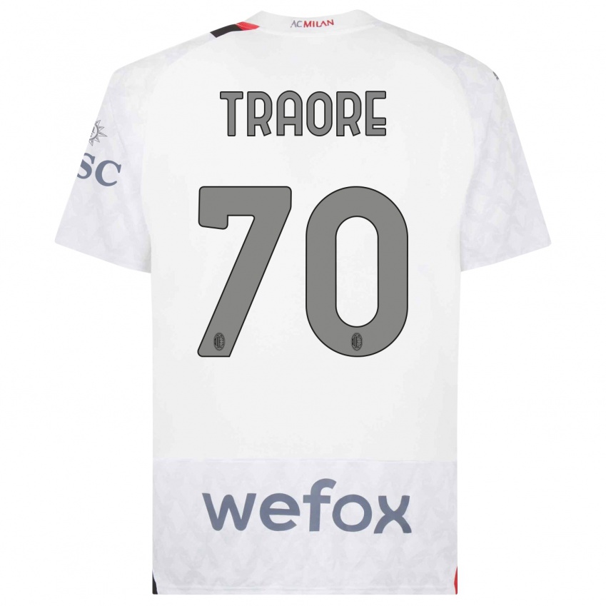 Męski Chaka Traore #70 Biały Wyjazdowa Koszulka 2023/24 Koszulki Klubowe