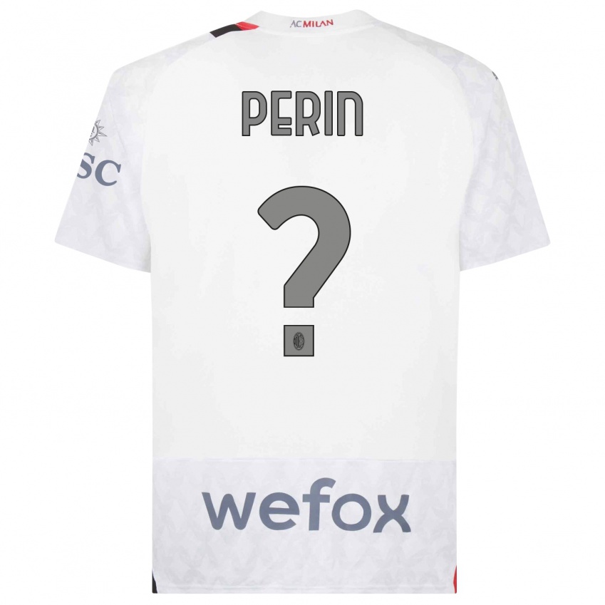 Męski Ernesto Perin #0 Biały Wyjazdowa Koszulka 2023/24 Koszulki Klubowe