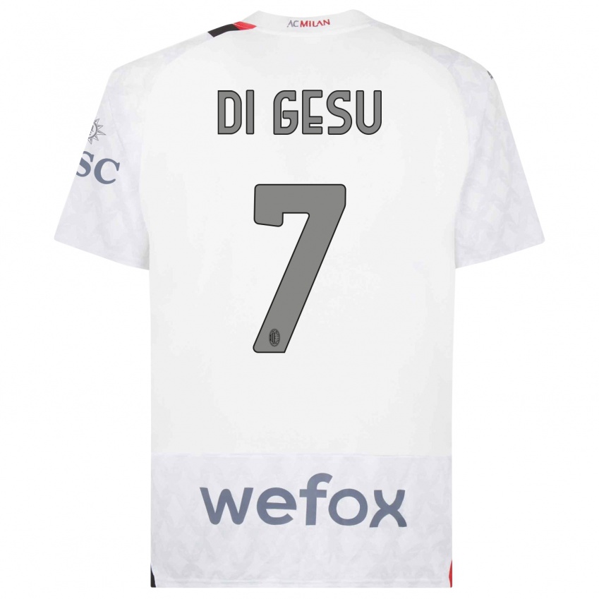Męski Enrico Di Gesu #7 Biały Wyjazdowa Koszulka 2023/24 Koszulki Klubowe