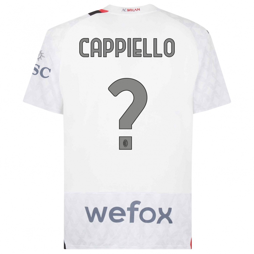 Męski Flavio Cappiello #0 Biały Wyjazdowa Koszulka 2023/24 Koszulki Klubowe
