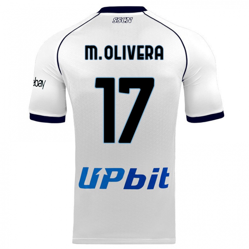 Męski Mathias Olivera #17 Biały Wyjazdowa Koszulka 2023/24 Koszulki Klubowe