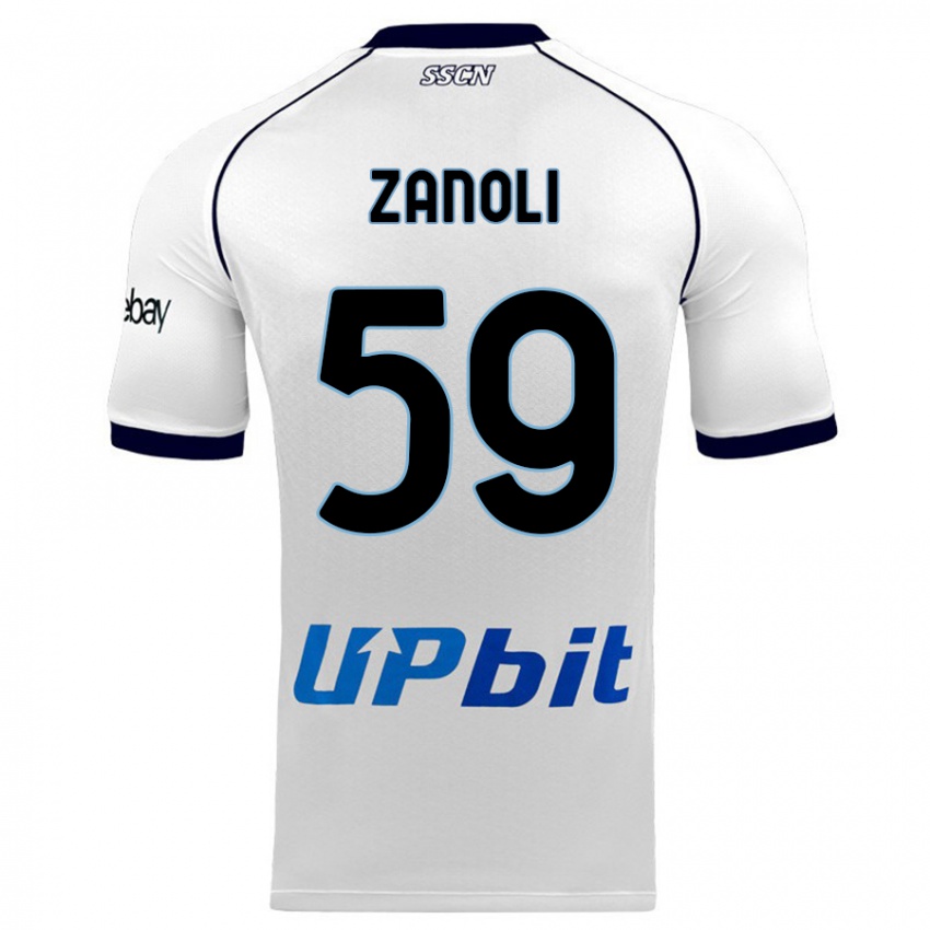 Męski Alessandro Zanoli #59 Biały Wyjazdowa Koszulka 2023/24 Koszulki Klubowe