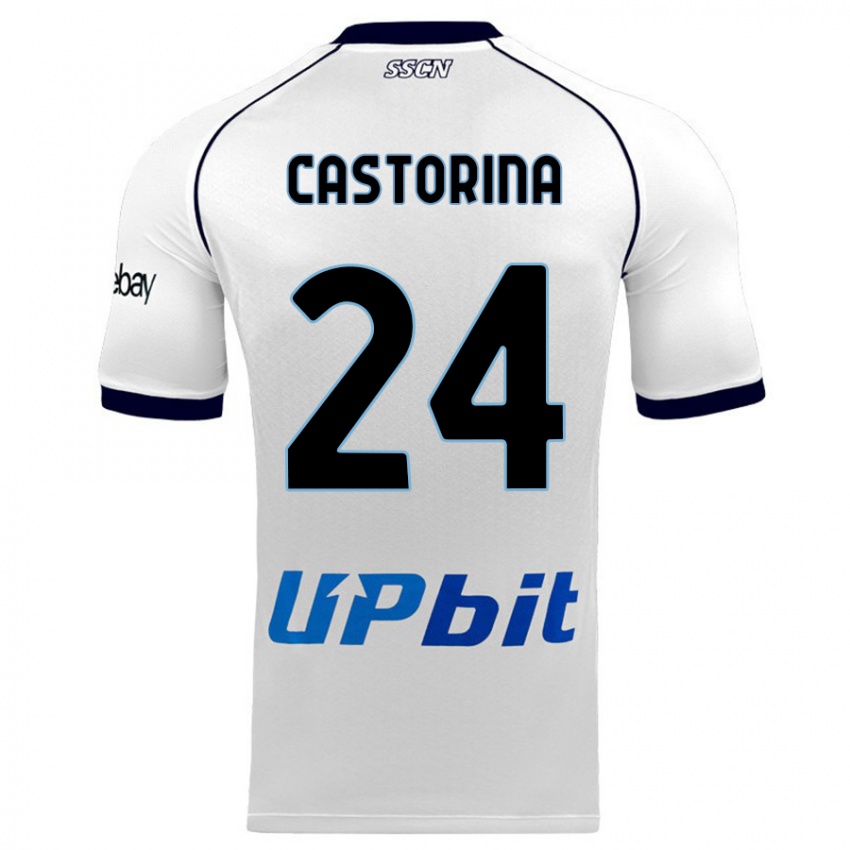 Męski Alessandro Castorina #24 Biały Wyjazdowa Koszulka 2023/24 Koszulki Klubowe