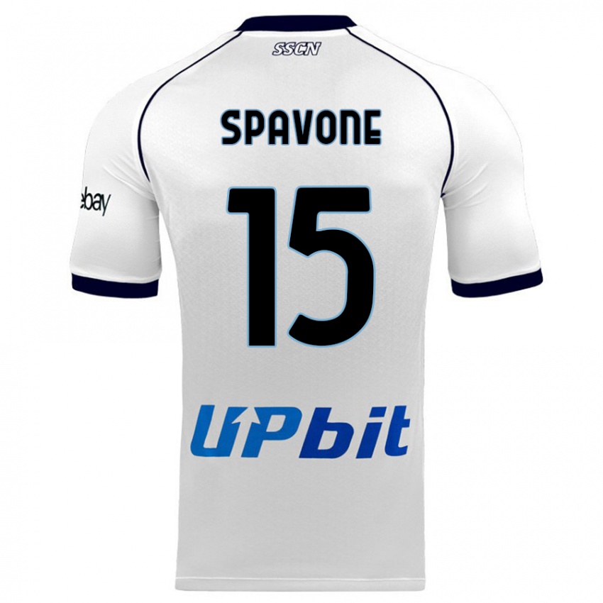 Męski Alessandro Spavone #15 Biały Wyjazdowa Koszulka 2023/24 Koszulki Klubowe