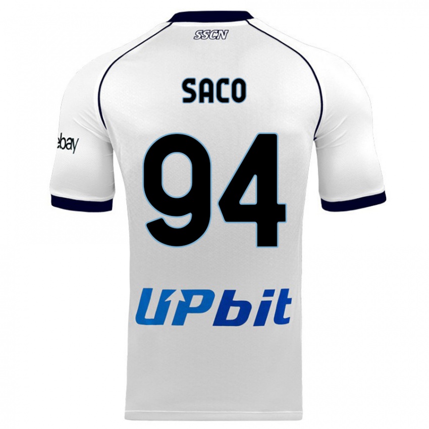 Męski Coli Saco #94 Biały Wyjazdowa Koszulka 2023/24 Koszulki Klubowe