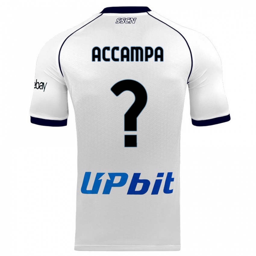 Męski Davide Accampa #0 Biały Wyjazdowa Koszulka 2023/24 Koszulki Klubowe