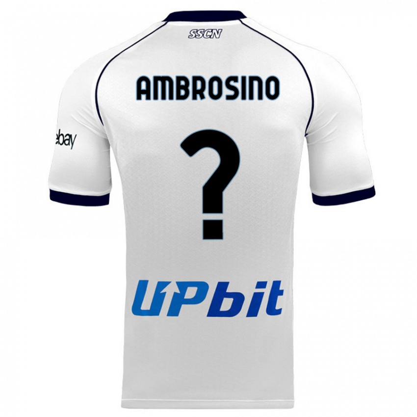Męski Ambrosino #0 Biały Wyjazdowa Koszulka 2023/24 Koszulki Klubowe