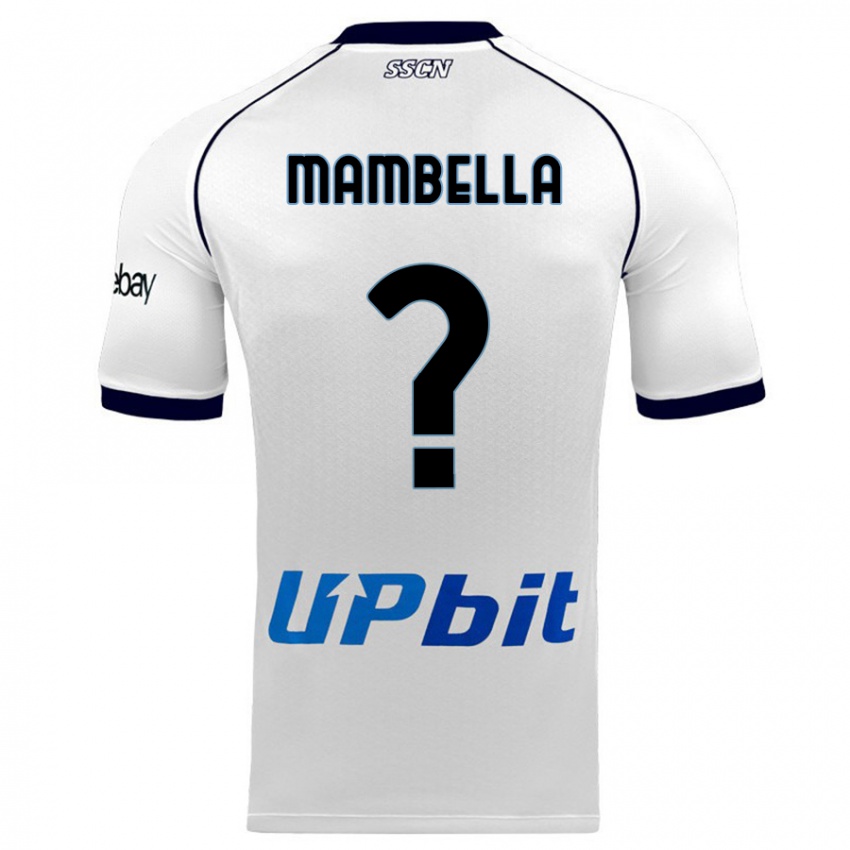 Męski Andrea Mambella #0 Biały Wyjazdowa Koszulka 2023/24 Koszulki Klubowe