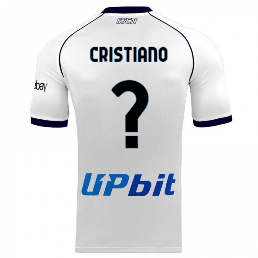 Męski Carmine Cristiano #0 Biały Wyjazdowa Koszulka 2023/24 Koszulki Klubowe