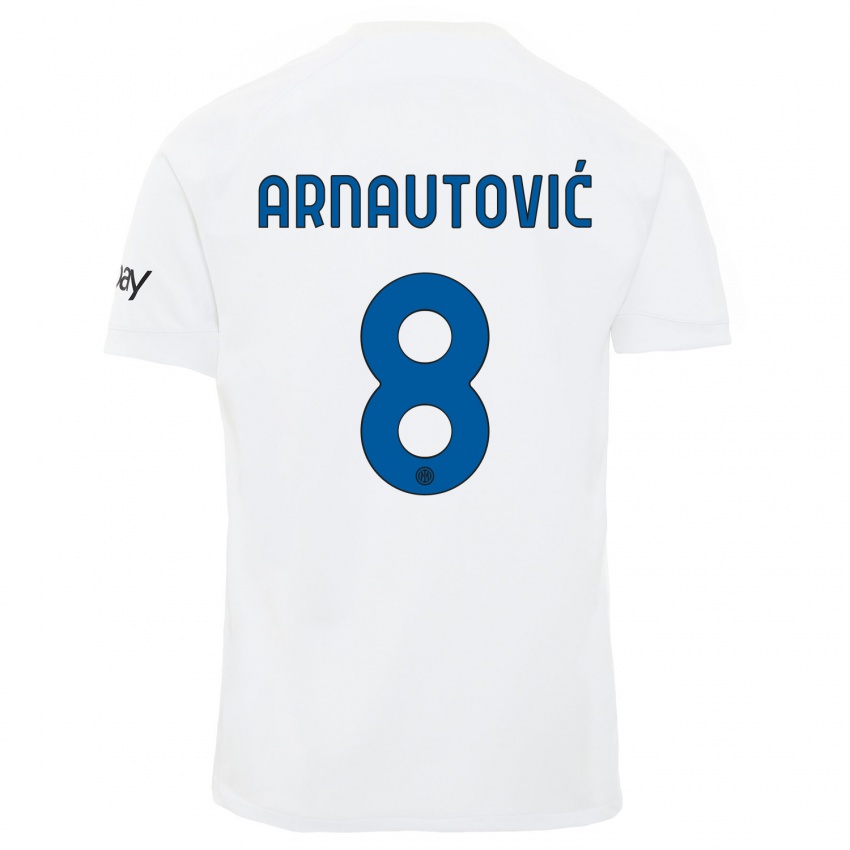 Męski Marko Arnautovic #8 Biały Wyjazdowa Koszulka 2023/24 Koszulki Klubowe
