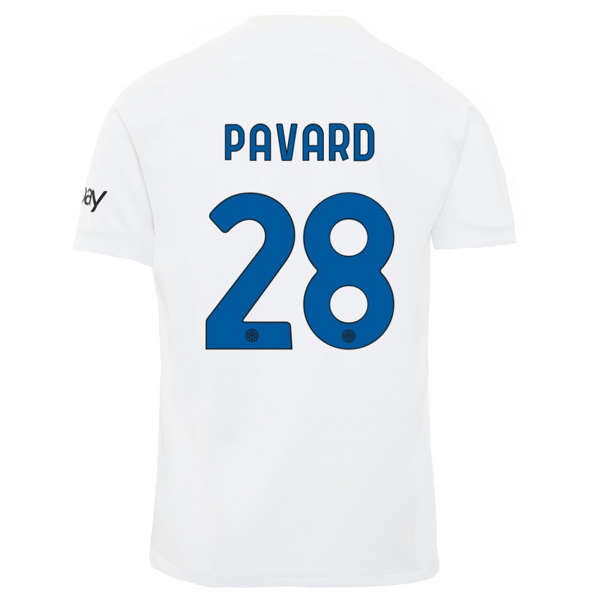 Męski Benjamin Pavard #28 Biały Wyjazdowa Koszulka 2023/24 Koszulki Klubowe