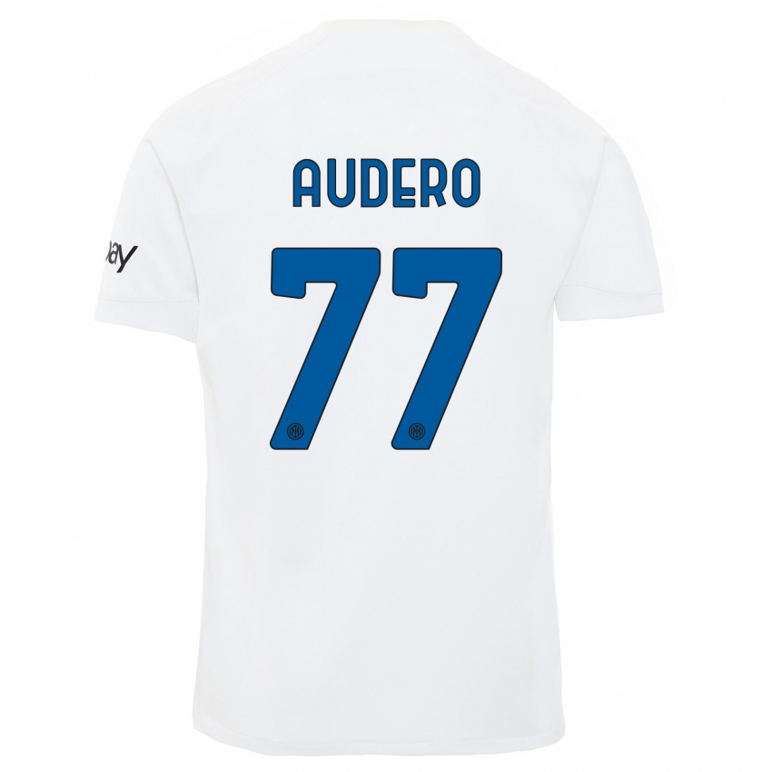 Męski Emil Audero #77 Biały Wyjazdowa Koszulka 2023/24 Koszulki Klubowe