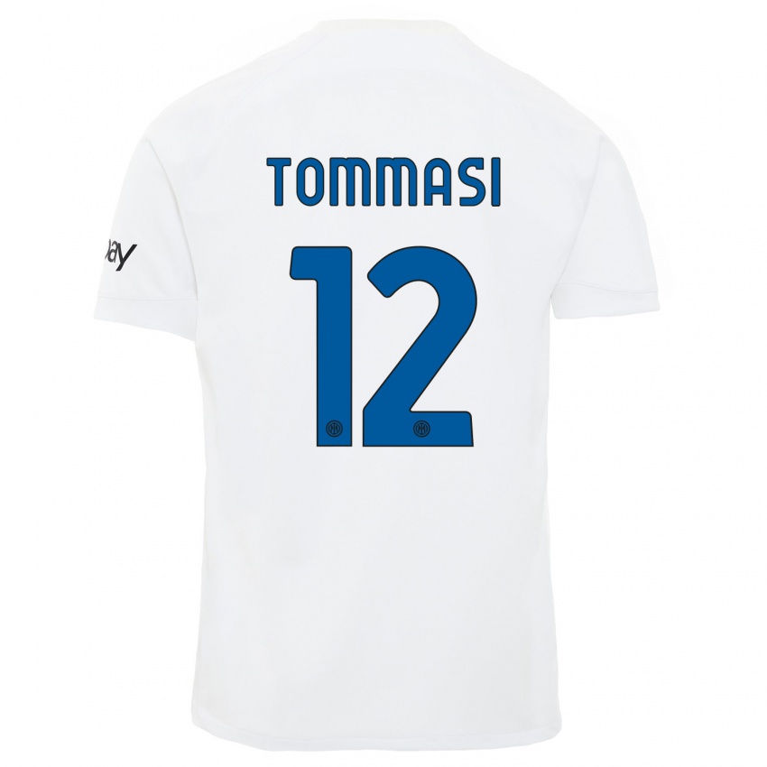 Męski Francesco Tommasi #12 Biały Wyjazdowa Koszulka 2023/24 Koszulki Klubowe