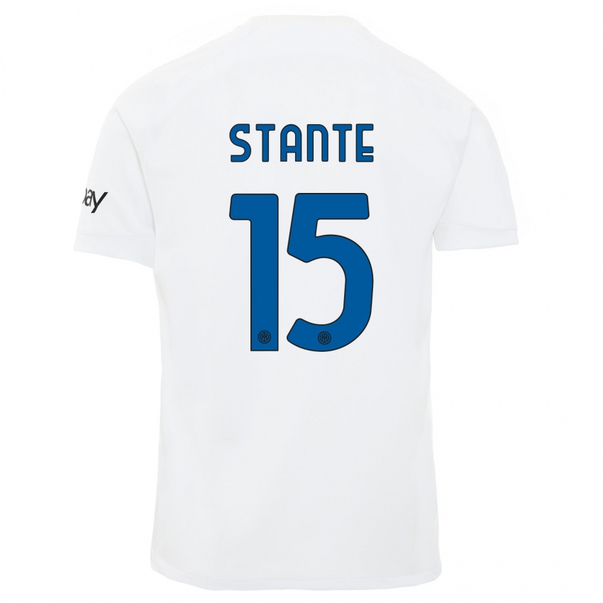Męski Francesco Stante #15 Biały Wyjazdowa Koszulka 2023/24 Koszulki Klubowe
