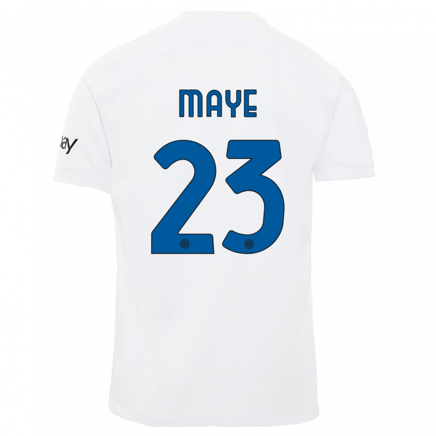Męski Yvan Maye #23 Biały Wyjazdowa Koszulka 2023/24 Koszulki Klubowe