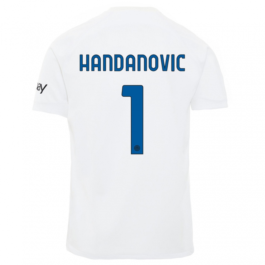 Męski Samir Handanovic #1 Biały Wyjazdowa Koszulka 2023/24 Koszulki Klubowe