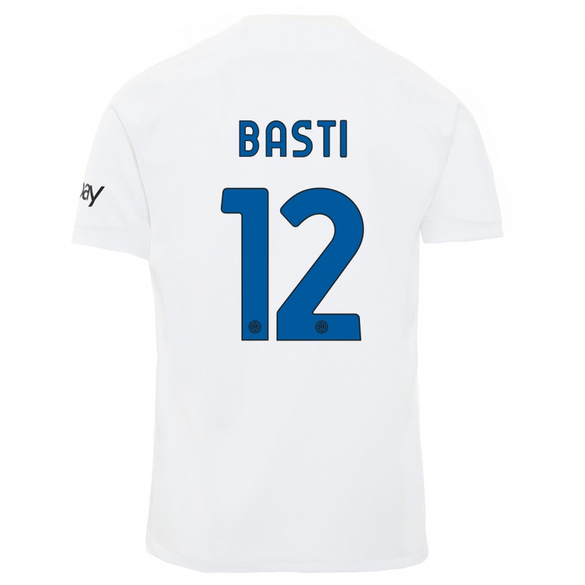 Męski Matteo Basti #12 Biały Wyjazdowa Koszulka 2023/24 Koszulki Klubowe