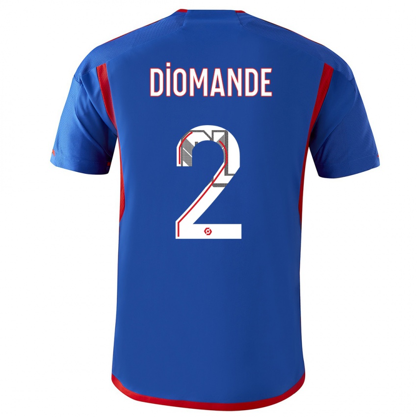 Męski Sinaly Diomande #2 Niebieski Czerwony Wyjazdowa Koszulka 2023/24 Koszulki Klubowe