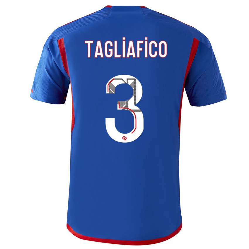 Męski Nicolas Tagliafico #3 Niebieski Czerwony Wyjazdowa Koszulka 2023/24 Koszulki Klubowe