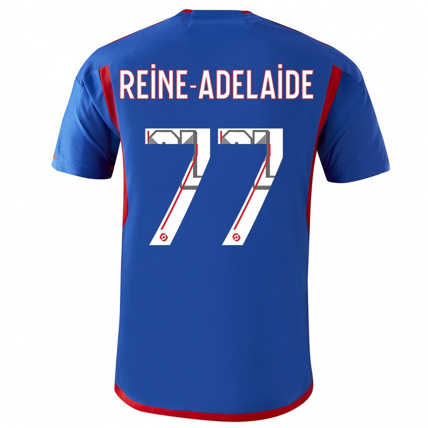 Męski Jeff Reine-Adelaide #77 Niebieski Czerwony Wyjazdowa Koszulka 2023/24 Koszulki Klubowe