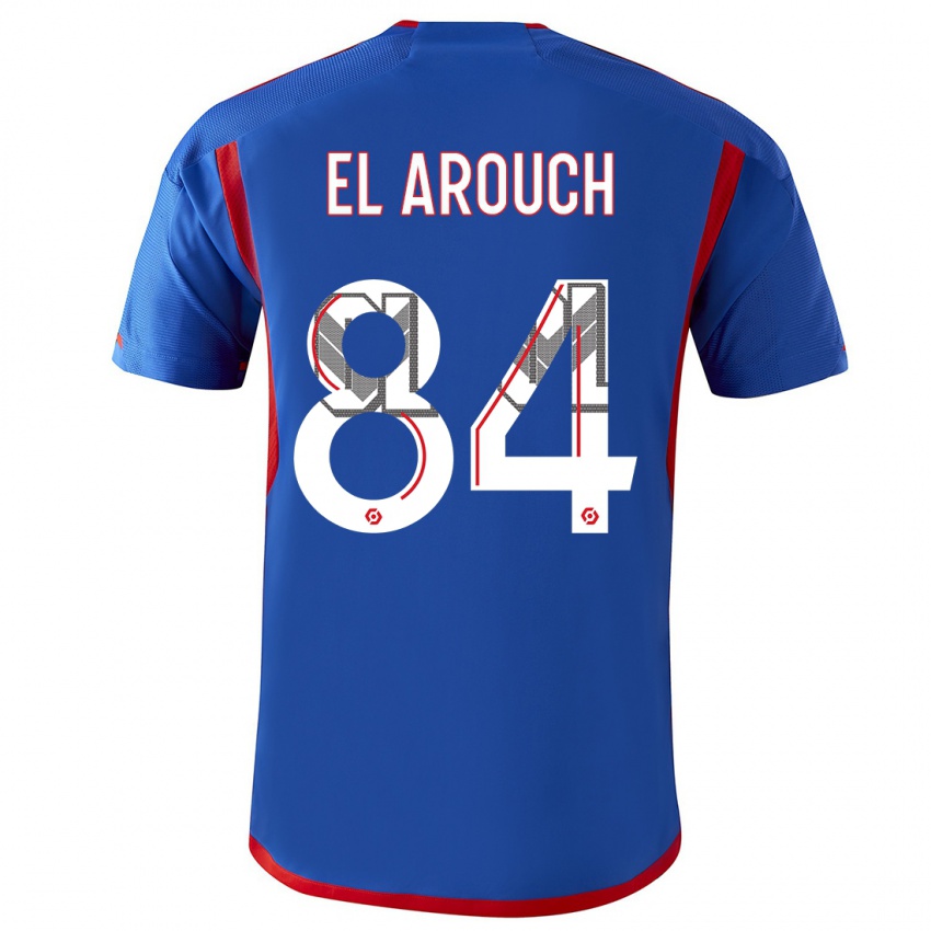 Męski Mohamed El Arouch #84 Niebieski Czerwony Wyjazdowa Koszulka 2023/24 Koszulki Klubowe