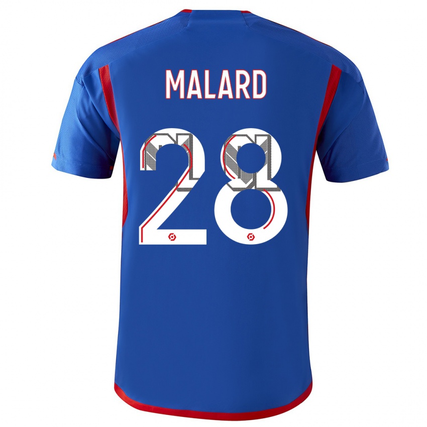 Męski Melvine Malard #28 Niebieski Czerwony Wyjazdowa Koszulka 2023/24 Koszulki Klubowe