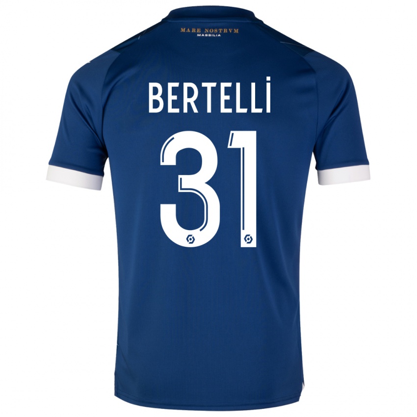 Męski Ugo Bertelli #31 Ciemny Niebieski Wyjazdowa Koszulka 2023/24 Koszulki Klubowe