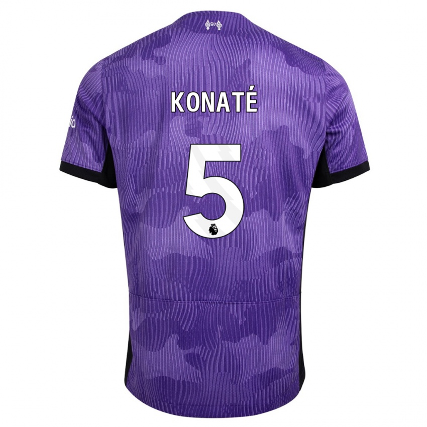 Męski Ibrahima Konate #5 Fioletowy Trzeci Komplet Koszulka 2023/24 Koszulki Klubowe