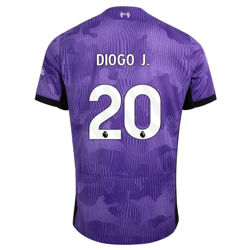 Męski Diogo Jota #20 Fioletowy Trzeci Komplet Koszulka 2023/24 Koszulki Klubowe