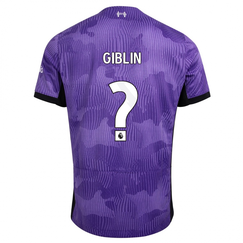 Męski Nathan Giblin #0 Fioletowy Trzeci Komplet Koszulka 2023/24 Koszulki Klubowe