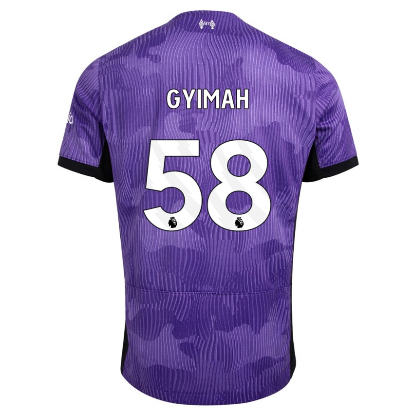 Męski Francis Gyimah #58 Fioletowy Trzeci Komplet Koszulka 2023/24 Koszulki Klubowe