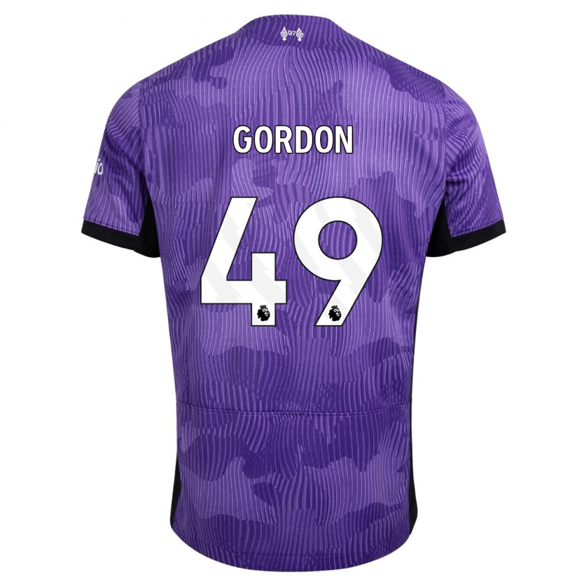 Męski Kaide Gordon #49 Fioletowy Trzeci Komplet Koszulka 2023/24 Koszulki Klubowe