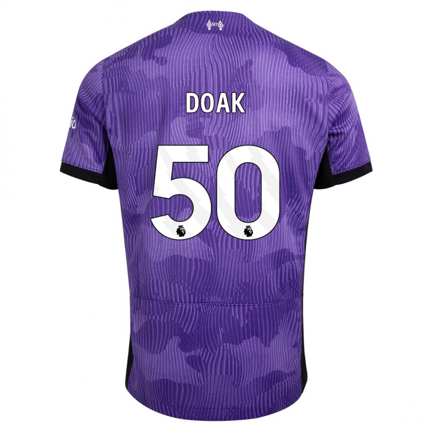 Męski Ben Doak #50 Fioletowy Trzeci Komplet Koszulka 2023/24 Koszulki Klubowe