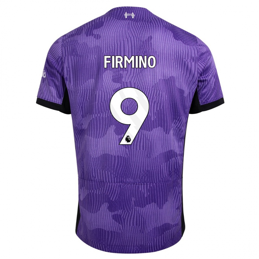 Męski Roberto Firmino #9 Fioletowy Trzeci Komplet Koszulka 2023/24 Koszulki Klubowe
