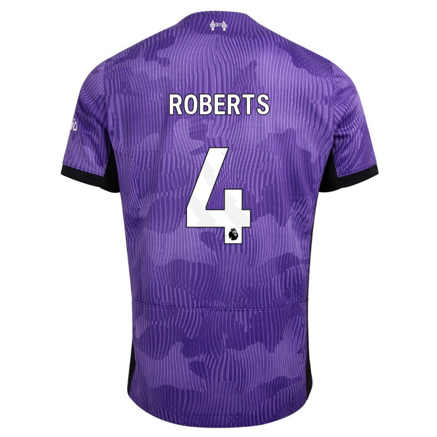 Męski Rhiannon Roberts #4 Fioletowy Trzeci Komplet Koszulka 2023/24 Koszulki Klubowe