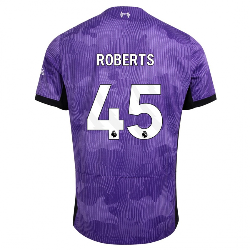 Męski Iwan Roberts #45 Fioletowy Trzeci Komplet Koszulka 2023/24 Koszulki Klubowe