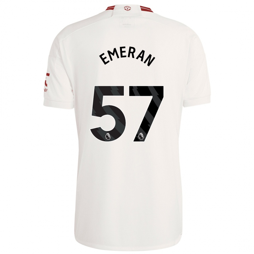 Męski Noam Emeran #57 Biały Trzeci Komplet Koszulka 2023/24 Koszulki Klubowe