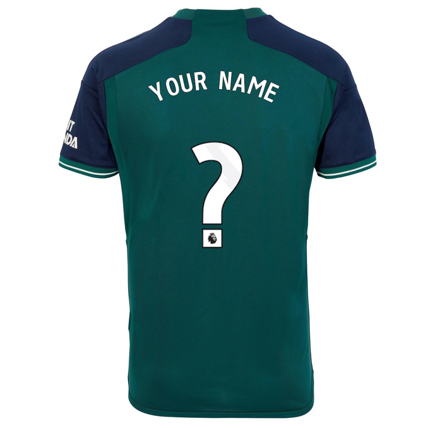 Męski Twoje Imię #0 Zielony Trzeci Komplet Koszulka 2023/24 Koszulki Klubowe
