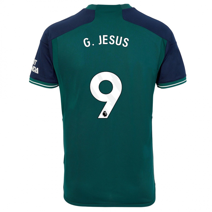 Męski Gabriel Jesus #9 Zielony Trzeci Komplet Koszulka 2023/24 Koszulki Klubowe