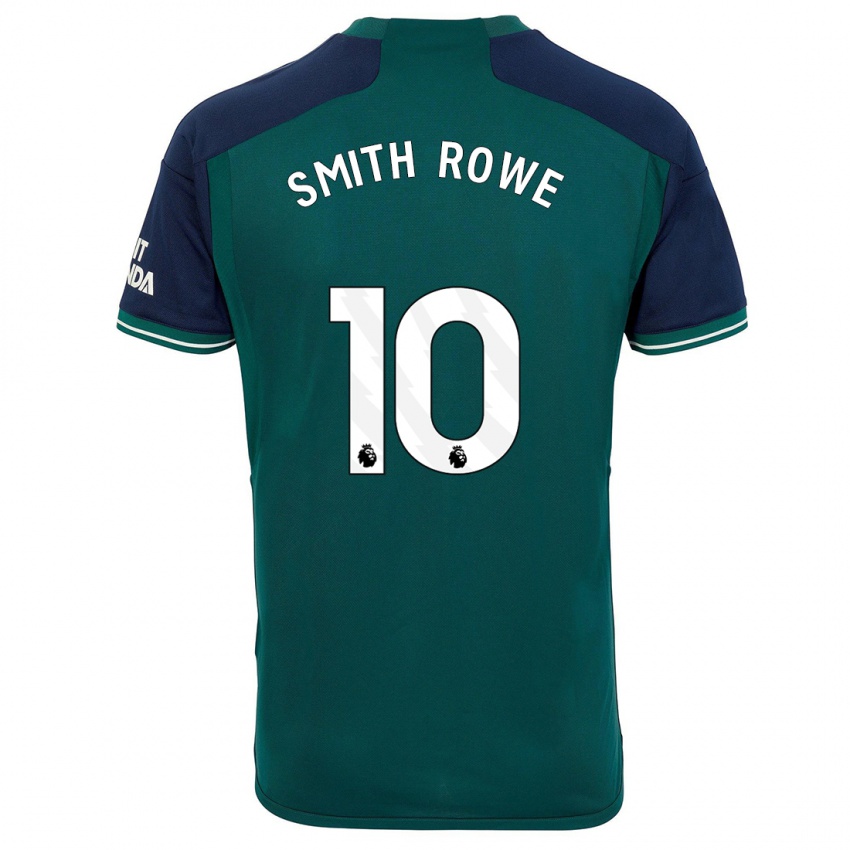 Męski Emile Smith Rowe #10 Zielony Trzeci Komplet Koszulka 2023/24 Koszulki Klubowe