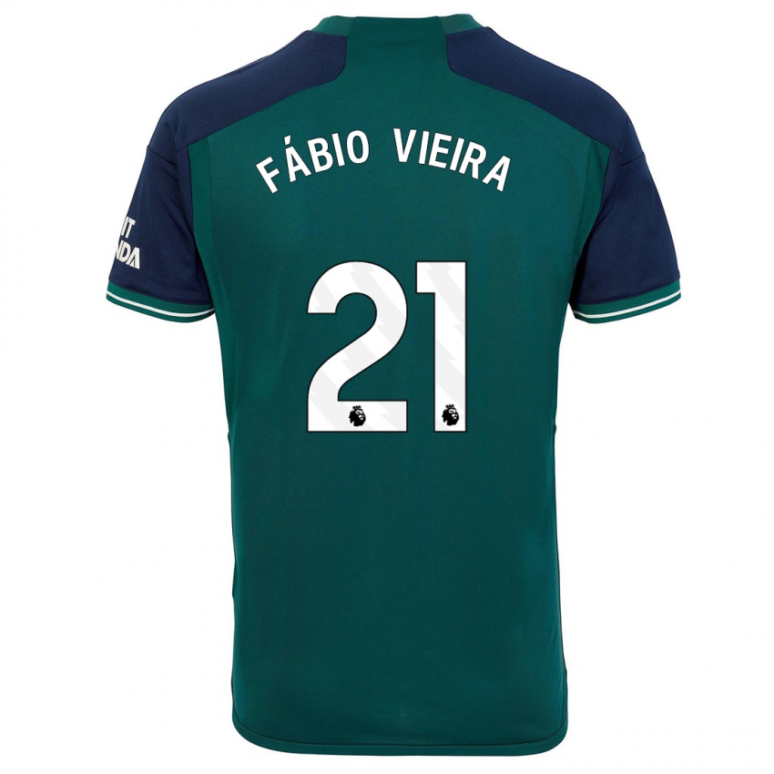 Męski Fabio Vieira #21 Zielony Trzeci Komplet Koszulka 2023/24 Koszulki Klubowe