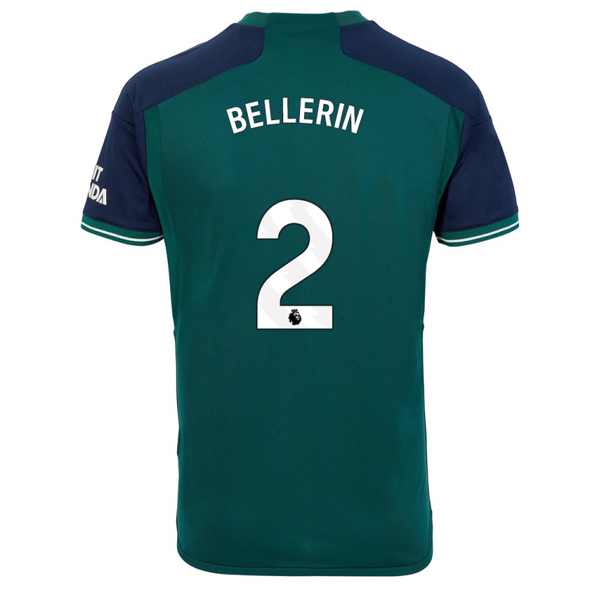 Męski Hector Bellerin #2 Zielony Trzeci Komplet Koszulka 2023/24 Koszulki Klubowe