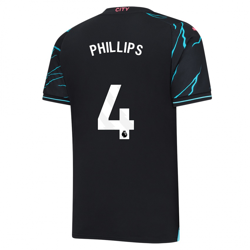 Męski Kalvin Phillips #4 Ciemny Niebieski Trzeci Komplet Koszulka 2023/24 Koszulki Klubowe