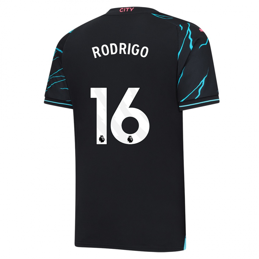 Męski Rodrigo Hernandez #16 Ciemny Niebieski Trzeci Komplet Koszulka 2023/24 Koszulki Klubowe