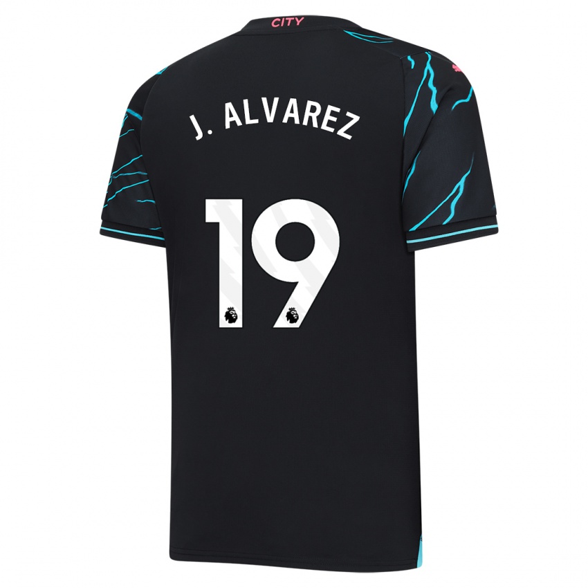 Męski Julian Alvarez #19 Ciemny Niebieski Trzeci Komplet Koszulka 2023/24 Koszulki Klubowe