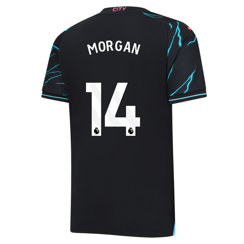 Męski Esme Morgan #14 Ciemny Niebieski Trzeci Komplet Koszulka 2023/24 Koszulki Klubowe