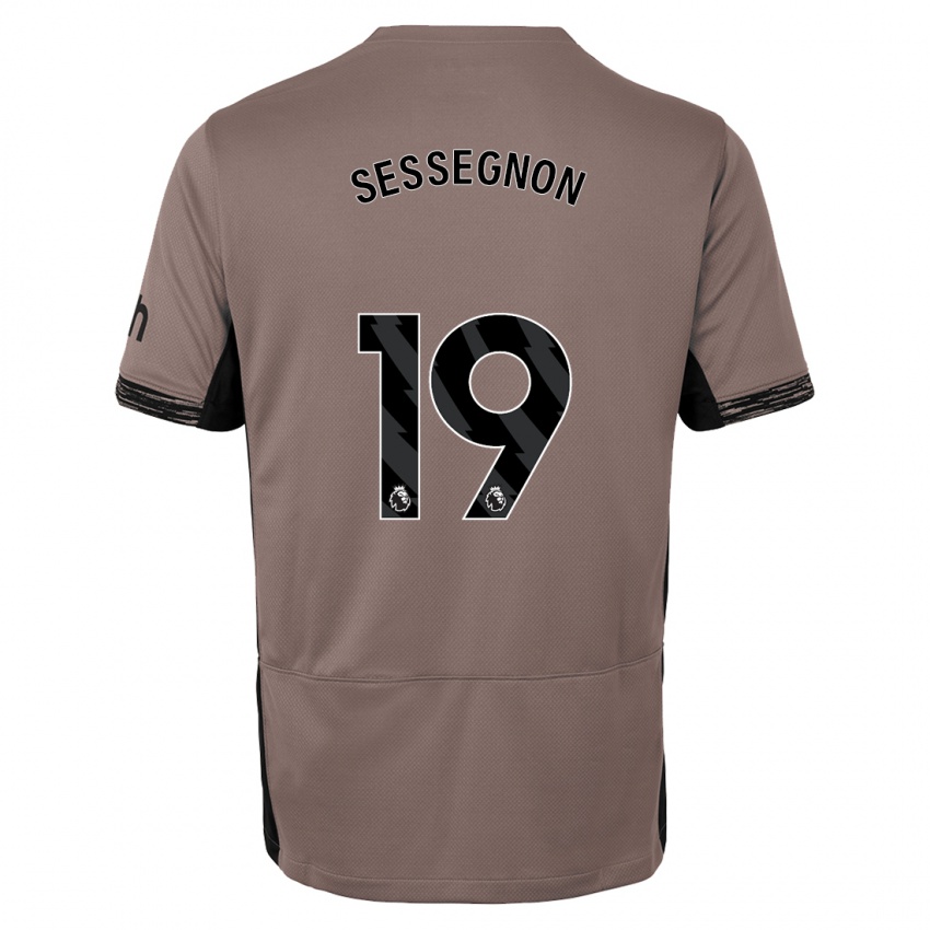 Męski Ryan Sessegnon #19 Ciemny Beż Trzeci Komplet Koszulka 2023/24 Koszulki Klubowe